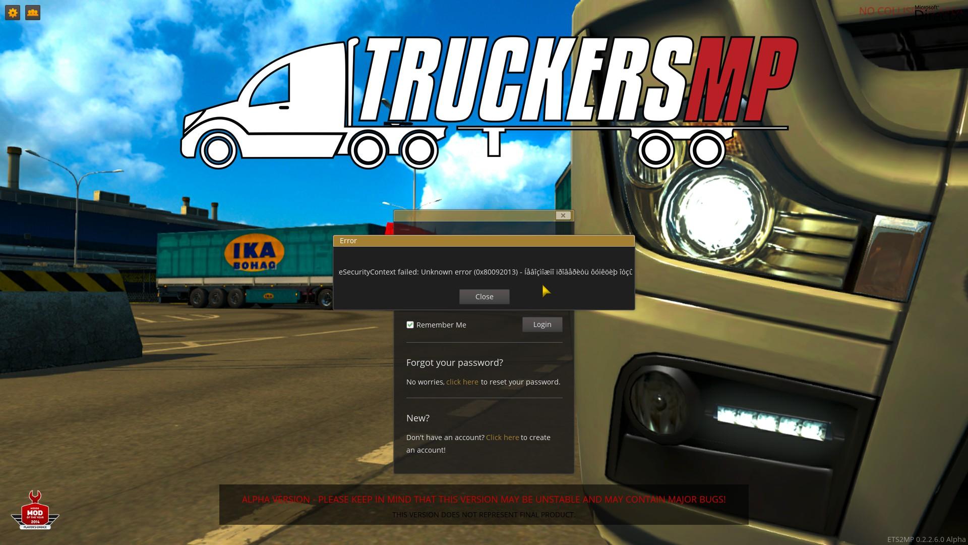 Ошибка при авторизации. - Нерешенные вопросы - TruckersMP Forum