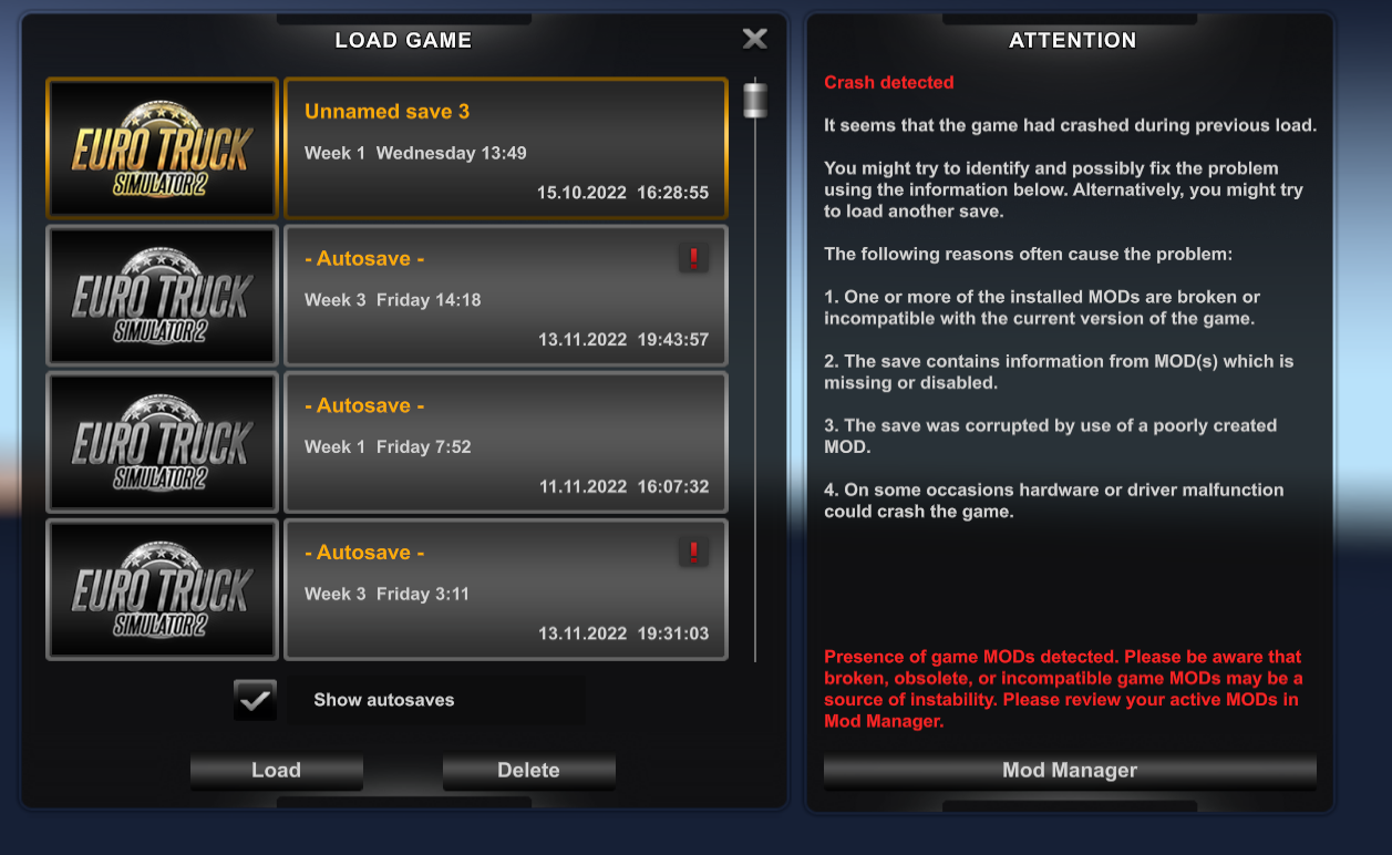 Ets2 save wont open unsolved topics truckersmp forum